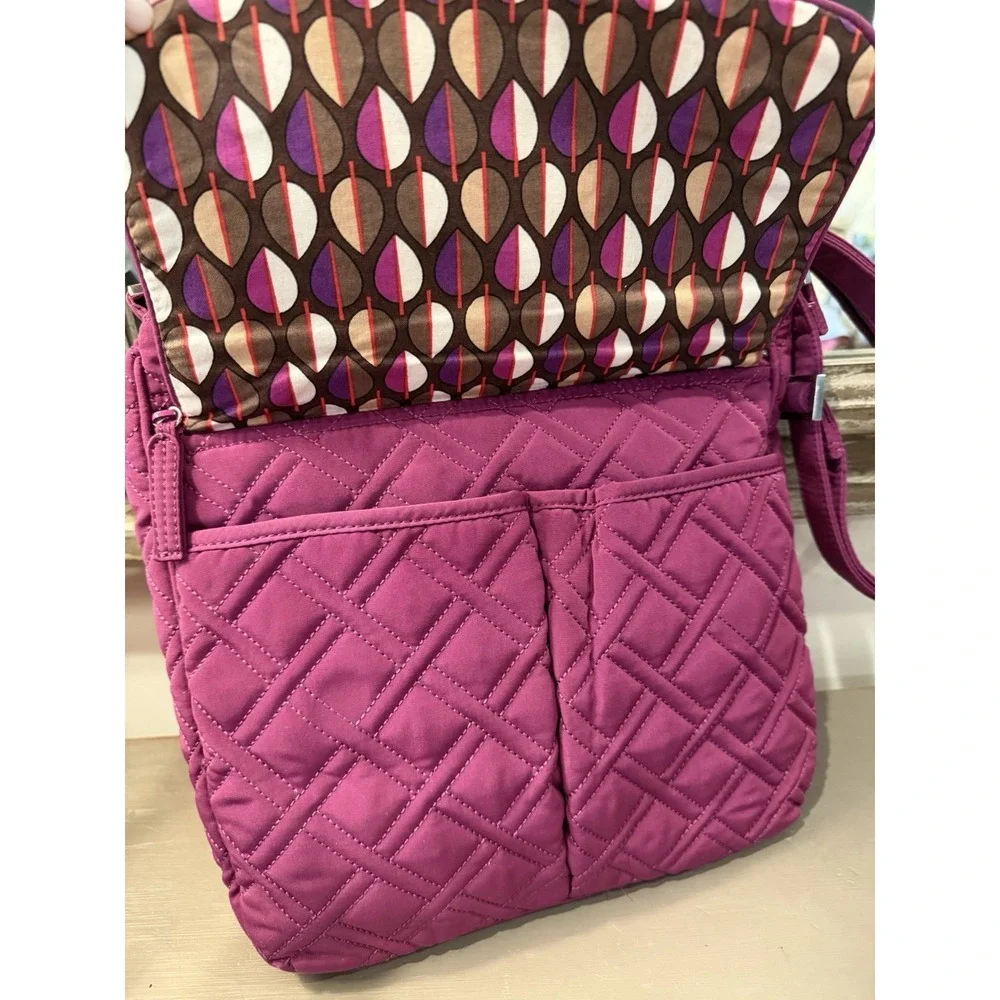 Vera Bradley Plum/Berry Double Zip Crossbody Mailbag  & Turn Lock Wallet Retired